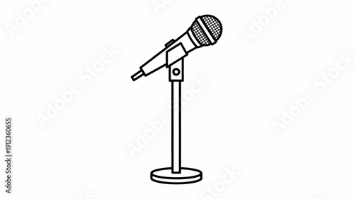 Microphone on a stand alone.