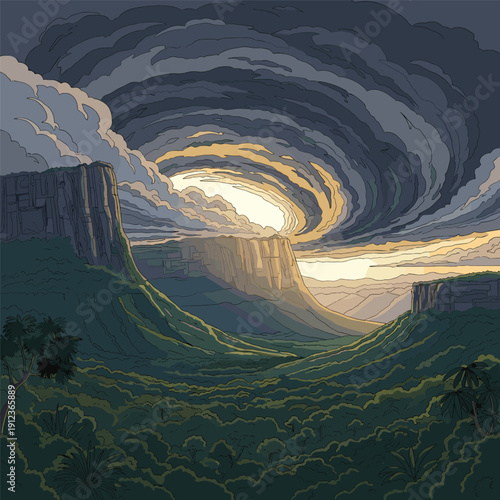 Tornado Twister Stormy Weather Vortex Swirling.