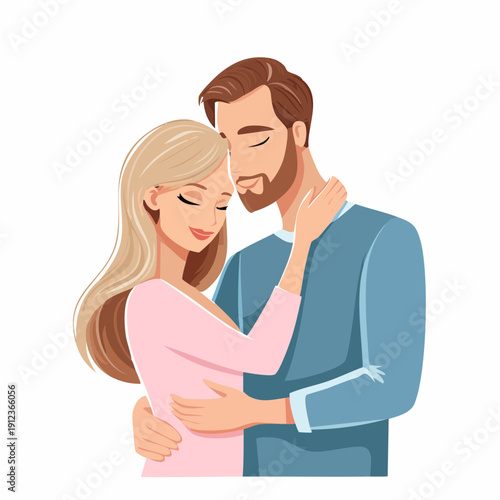 Illustration d’un couple s’enlaçant tendrement