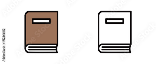 閉じたハードカバーの洋書とダイアリーのベクターグラフィック　知識や情報のシンボル | 読書週間や受験シーズンのデザイン