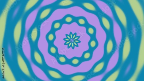 Hypnotic Kaleidoscope Pattern Expanding and Contracting in Vibrant Colors.