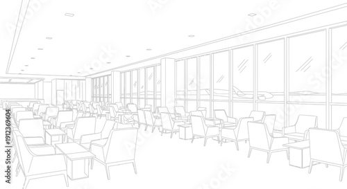 Empty chairs in a large room.