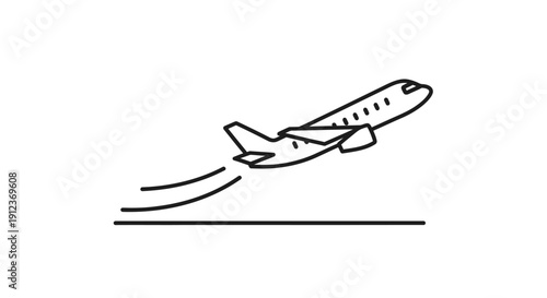 Airplane Taking Off in Flight Mode.