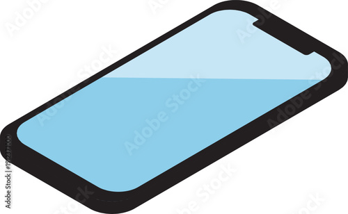 Isometric Smartphone Illustration. Three-dimensional Smartphone Frame and Mockup Material