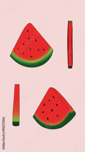 Watermelon with 4 Point of View