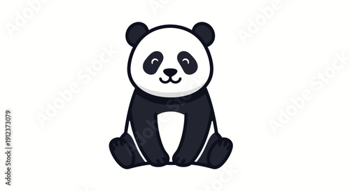 Adorable Panda Character Illustration with a charming and simple design suitable for children's