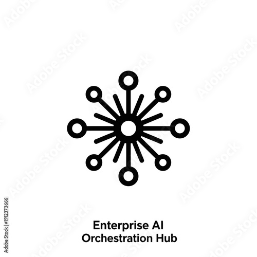 Enterprise AI Orchestration Hub Logo Design.