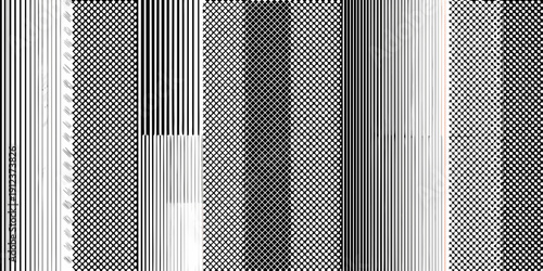 Abstract grayscale image featuring a pattern of vertical lines and blocks