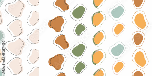 Abstract pattern with organic shapes in muted earth tones and white