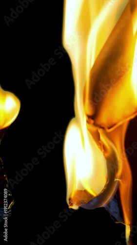 Vertical Burning Paper Transition Film And Media Use