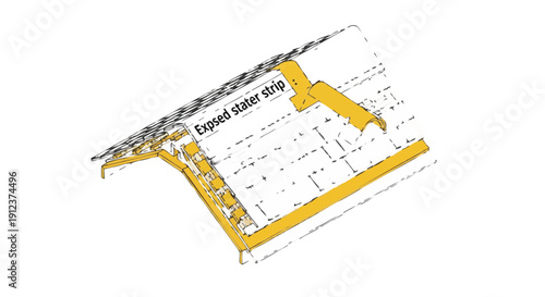Roof Eaves Construction Detail Diagram: Cross-Sectional View of Tiling System, Starter Strip, Battens, and Underlay Installation.