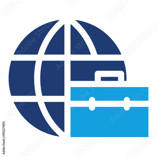 Global Business Blue Color Icon
