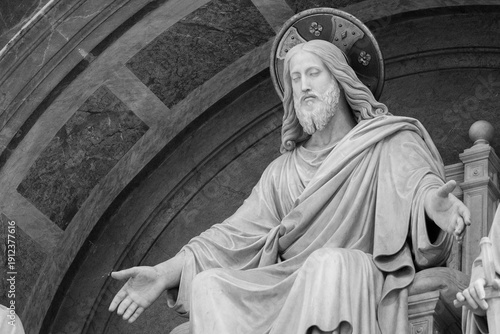 Christ Enthroned. Part of the Monument to Pope Pius VIII (reigned 1829 –1830), sculpted by Pietro Tenerani in 1866, St Peter’s Basilica, Vatican.