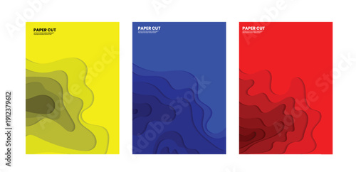 3D layered paper cut illustration with smooth gradient tones and soft shadow separation, creative backdrop for cover, poster, or flyer layout.