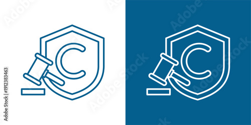 Copyright Green And White Icon Style Collection