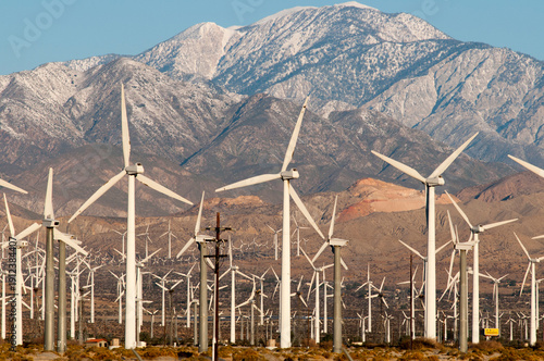 USA, California, Palm Springs.  San Gorgonio Wind Farm.  In the  Coachella Valley it is one of the US's largest wind farms. It contains more than 4000 separate windmills in a 70-square-mile area.