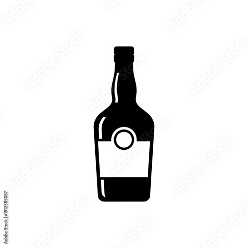 flat vector silhouette of whiskey bottle classic shape