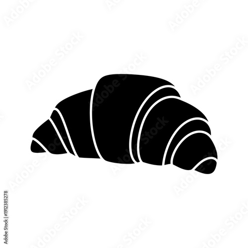 flat silhouette vector of croissant pastry, world baking day concept