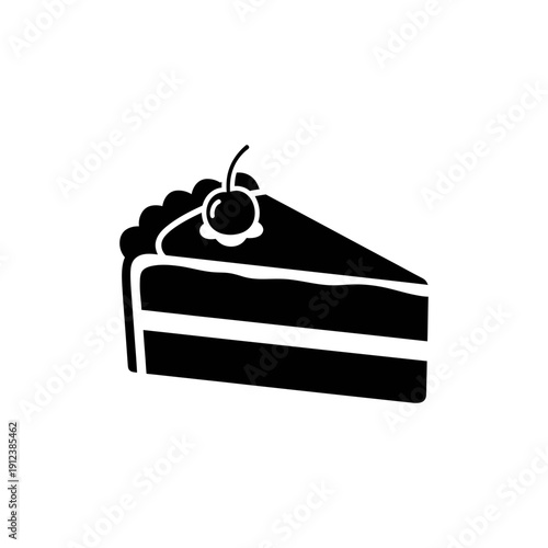 flat silhouette vector of slice of cake, clean simple baking icon for world baking day concept