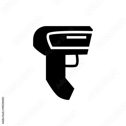 barcode machine glyph icon vector