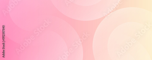 Minimalist banner background, pastel colorful, pink and yellow gradations. Circle effect style geometric, abstract background. Eps 10.