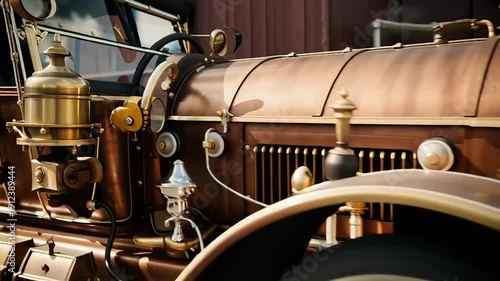 Vintage Car Closeup Exterior Details Showcase.