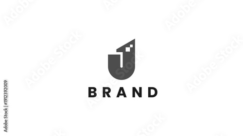 Modern U Construction and Technology Logo Template, Abstract Building Letter Monogram Vector Brand Identity