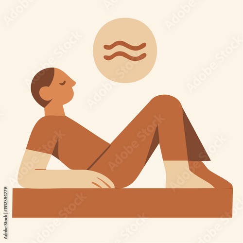 from your seated‑meditation pieces: more restorative, more body‑heavy, more let the floor hold you,pose with a calm circular symbol above