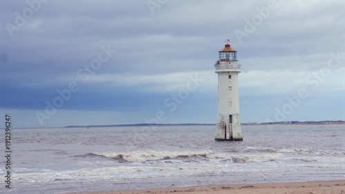 Wallpaper Mural A shot of New Brighton lighthouse at high tide on the river Mersey. at New Brighton beach. Torontodigital.ca