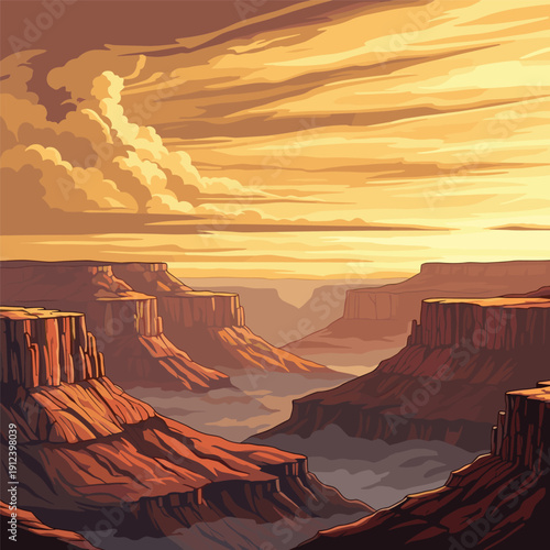 Grand Canyon Landscape at Sunset.