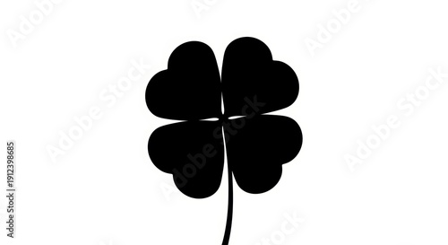 Four leaf clover silhouette for luck and St. Patrick's Day