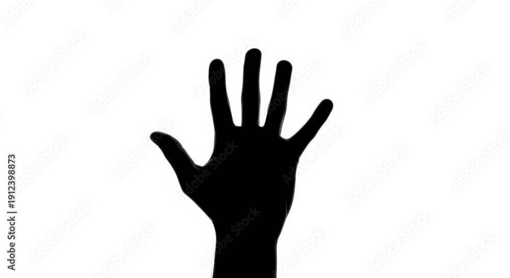 Fototapeta premium Hand silhouette isolated on white background