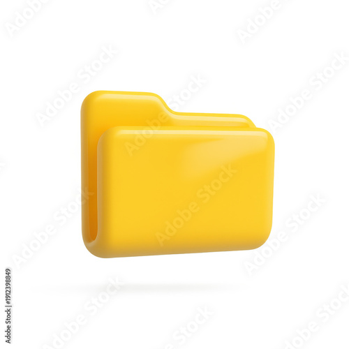 Wallpaper Mural Glossy yellow 3D file folder icon with a smooth rounded plastic-like texture. Torontodigital.ca