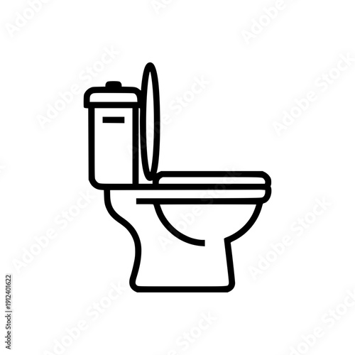 Modern Bathroom Toilet Line Art Vector Icon