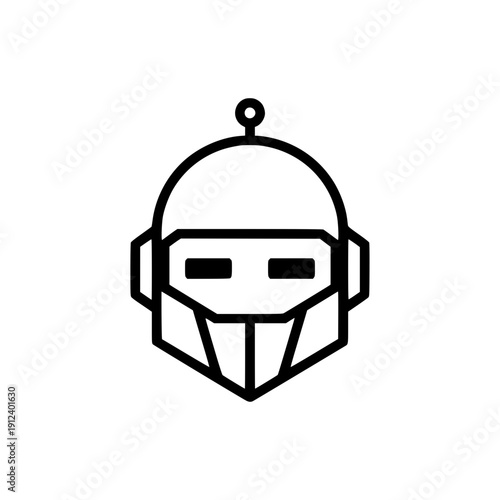Minimalist Robot Head Vector Icon