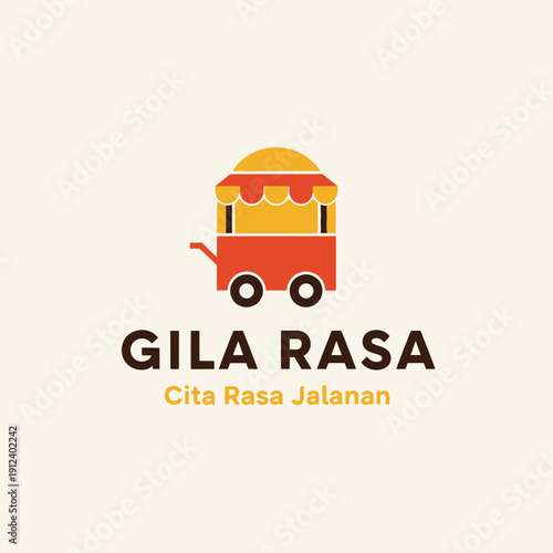 Gila Rasa Street Food Cart Logo Design.