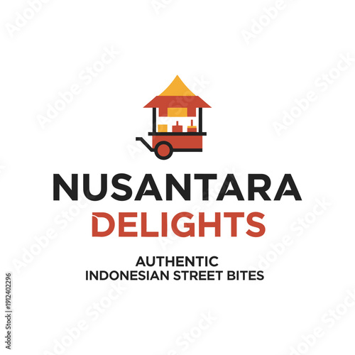 Nusantara Delights Authentic Indonesian Street Bites Food Cart Logo.