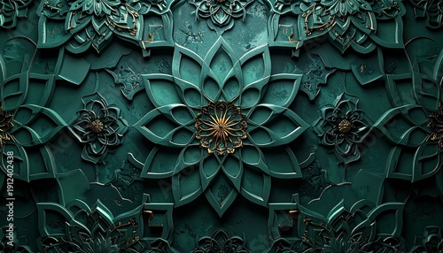 vintage Islamic background with golden frame, part 13