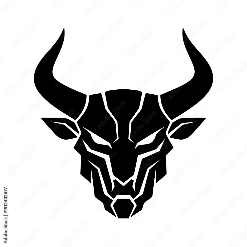 Fototapeta premium Modern Aggressive Bull Head Logo