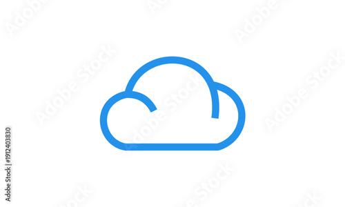 Simple blue cloud icon representing data storage and internet connectivity.