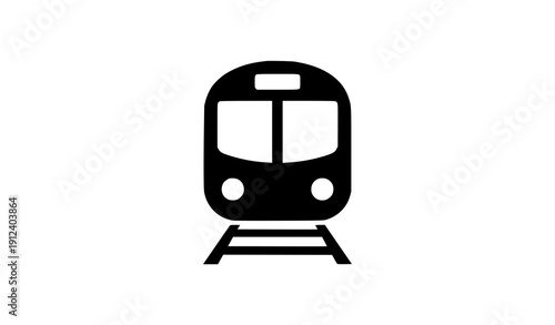 Train front view icon vector modern transportation symbol isolated on transparent background