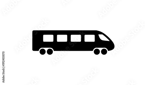 Train side view icon vector modern railway transportation sign isolated on transparent background