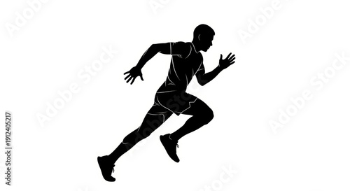 Silhouette of a runner sprinting forward