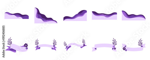 Purple Vector Ribbons And Waves