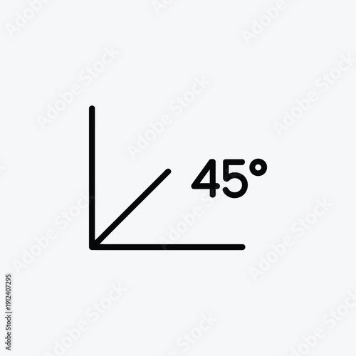 Simple graphic depicting a right angle and a 45 degree angle