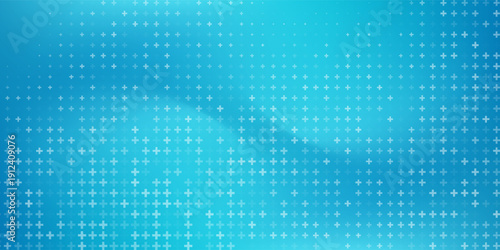 Light blue background with a medical cross pattern. a light gradient. minimalist style. vector illustration. research concept design. minimalistic template.
