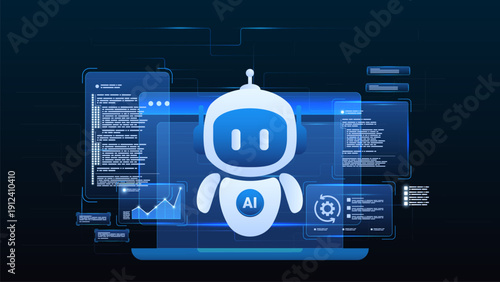 AI workflow automation artificial intelligence. ai agent automation system processing system, data analytic, coding panels and process flow.