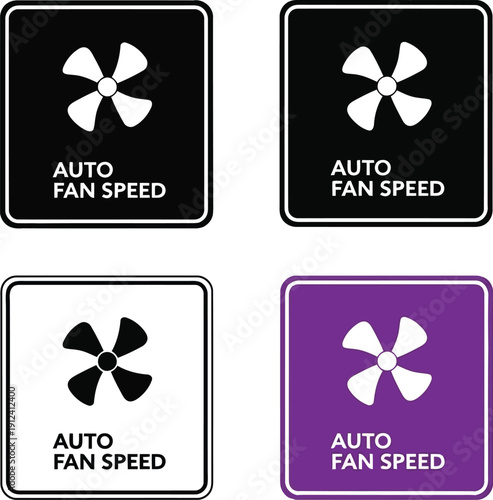 Auto Fan Speed Control Icons for Efficient HVAC Systems and Air Circulation