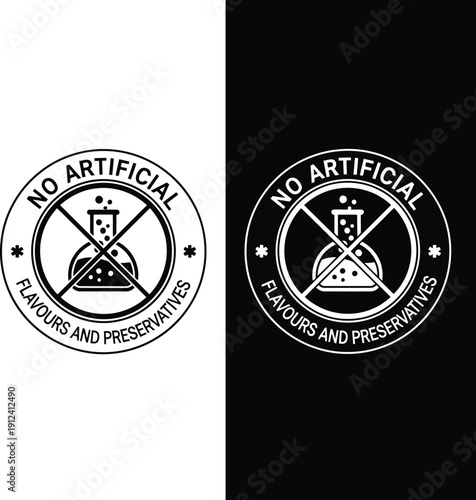No Artificial Flavors and Preservatives Badge Design for Health-Conscious Products
