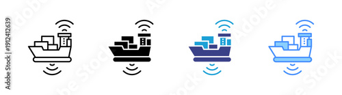 Photos Sonar icon set multiple style collection
